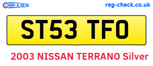 ST53TFO are the vehicle registration plates.
