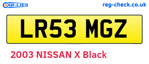 LR53MGZ are the vehicle registration plates.