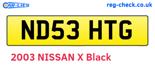 ND53HTG are the vehicle registration plates.