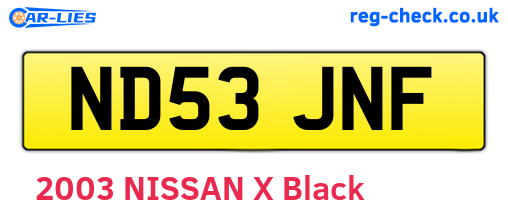 ND53JNF are the vehicle registration plates.