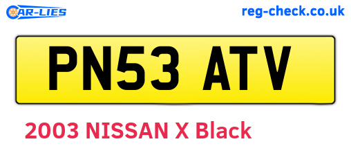 PN53ATV are the vehicle registration plates.