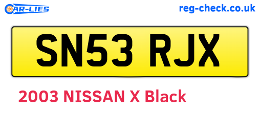 SN53RJX are the vehicle registration plates.
