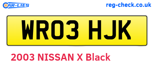 WR03HJK are the vehicle registration plates.