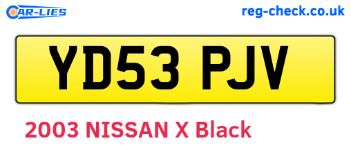 YD53PJV are the vehicle registration plates.