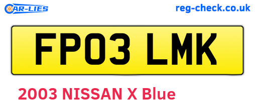 FP03LMK are the vehicle registration plates.