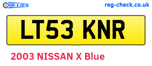 LT53KNR are the vehicle registration plates.