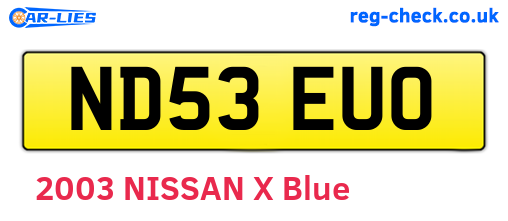 ND53EUO are the vehicle registration plates.