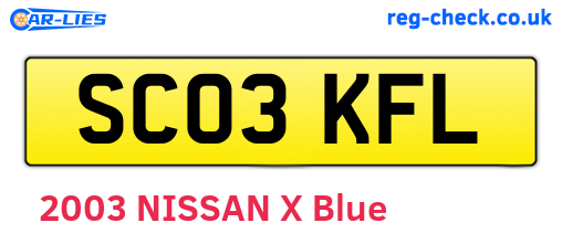 SC03KFL are the vehicle registration plates.