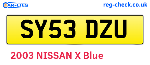 SY53DZU are the vehicle registration plates.