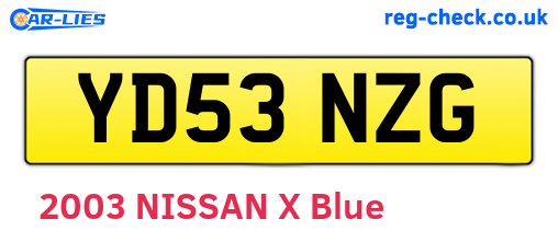 YD53NZG are the vehicle registration plates.