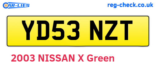 YD53NZT are the vehicle registration plates.