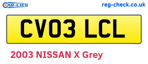 CV03LCL are the vehicle registration plates.