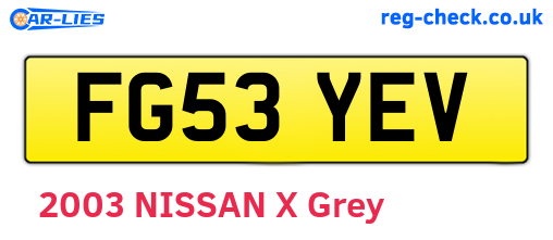 FG53YEV are the vehicle registration plates.
