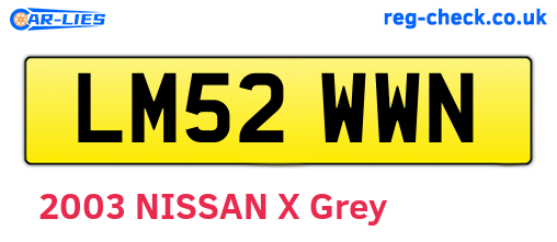 LM52WWN are the vehicle registration plates.