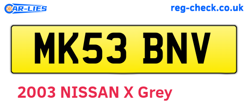 MK53BNV are the vehicle registration plates.
