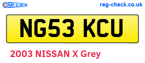 NG53KCU are the vehicle registration plates.