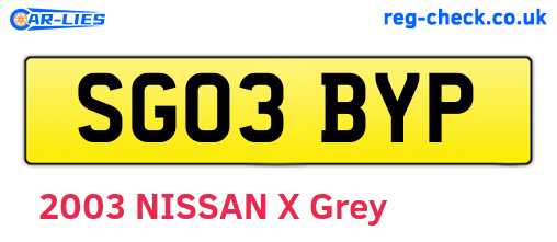 SG03BYP are the vehicle registration plates.