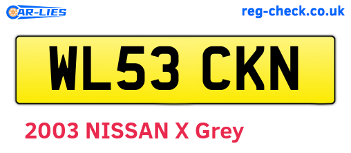 WL53CKN are the vehicle registration plates.