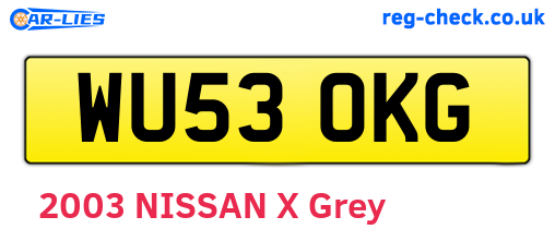 WU53OKG are the vehicle registration plates.