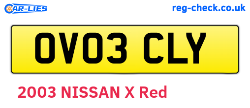 OV03CLY are the vehicle registration plates.