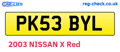 PK53BYL are the vehicle registration plates.