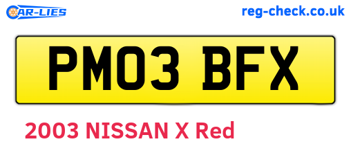 PM03BFX are the vehicle registration plates.