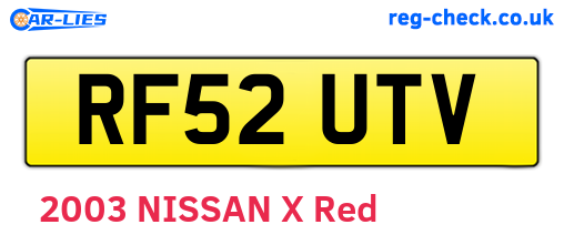 RF52UTV are the vehicle registration plates.