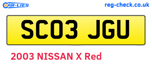 SC03JGU are the vehicle registration plates.