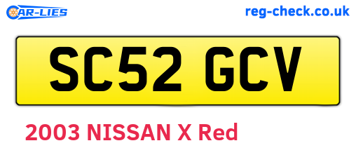 SC52GCV are the vehicle registration plates.