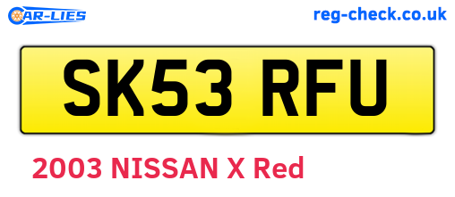 SK53RFU are the vehicle registration plates.