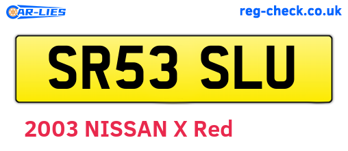 SR53SLU are the vehicle registration plates.