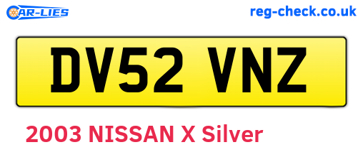 DV52VNZ are the vehicle registration plates.