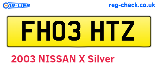 FH03HTZ are the vehicle registration plates.