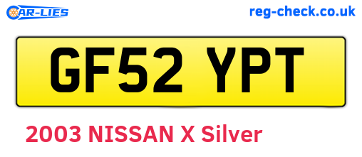 GF52YPT are the vehicle registration plates.
