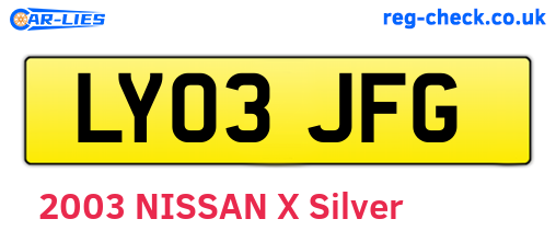 LY03JFG are the vehicle registration plates.