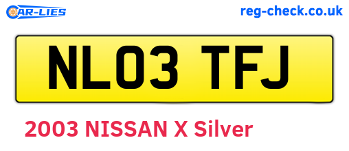 NL03TFJ are the vehicle registration plates.
