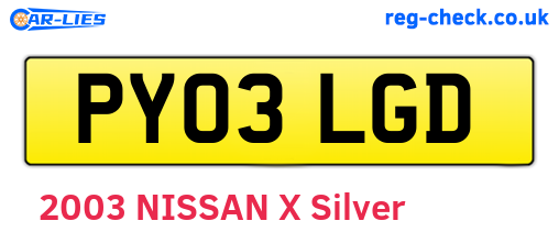 PY03LGD are the vehicle registration plates.
