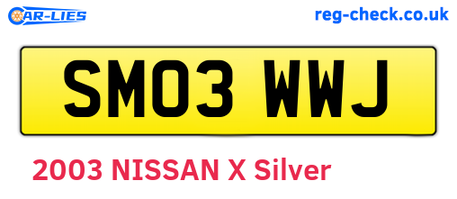 SM03WWJ are the vehicle registration plates.