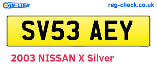 SV53AEY are the vehicle registration plates.