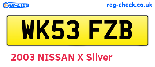 WK53FZB are the vehicle registration plates.