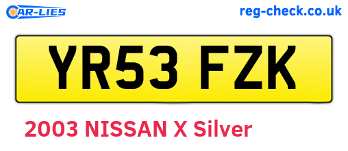 YR53FZK are the vehicle registration plates.