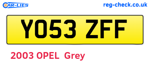YO53ZFF are the vehicle registration plates.