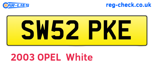 SW52PKE are the vehicle registration plates.