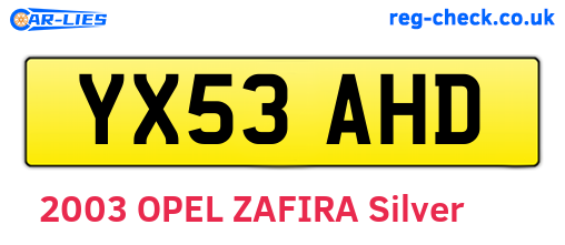 YX53AHD are the vehicle registration plates.