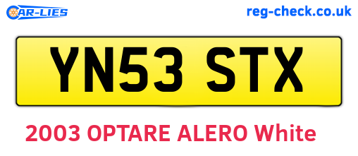 YN53STX are the vehicle registration plates.
