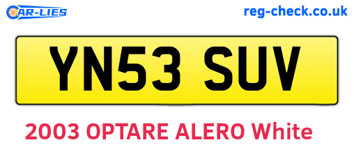 YN53SUV are the vehicle registration plates.