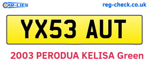 YX53AUT are the vehicle registration plates.