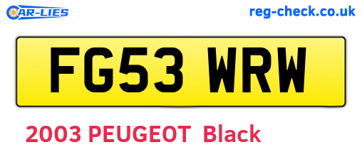 FG53WRW are the vehicle registration plates.