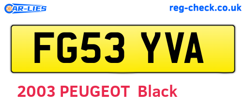 FG53YVA are the vehicle registration plates.