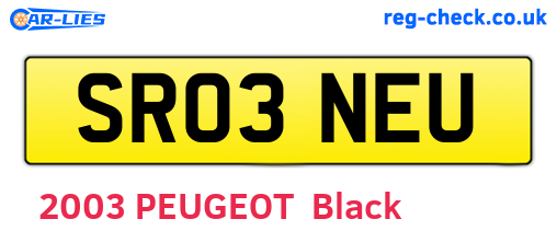 SR03NEU are the vehicle registration plates.
